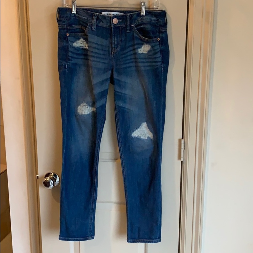 Express ripped ankle boyfriend jeans